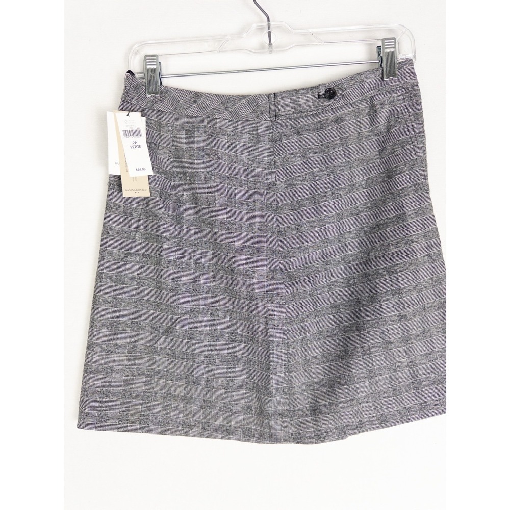 NWT Banana Republic Pencilk Skirt‎ Womens 2P Plaid Career Office Straight